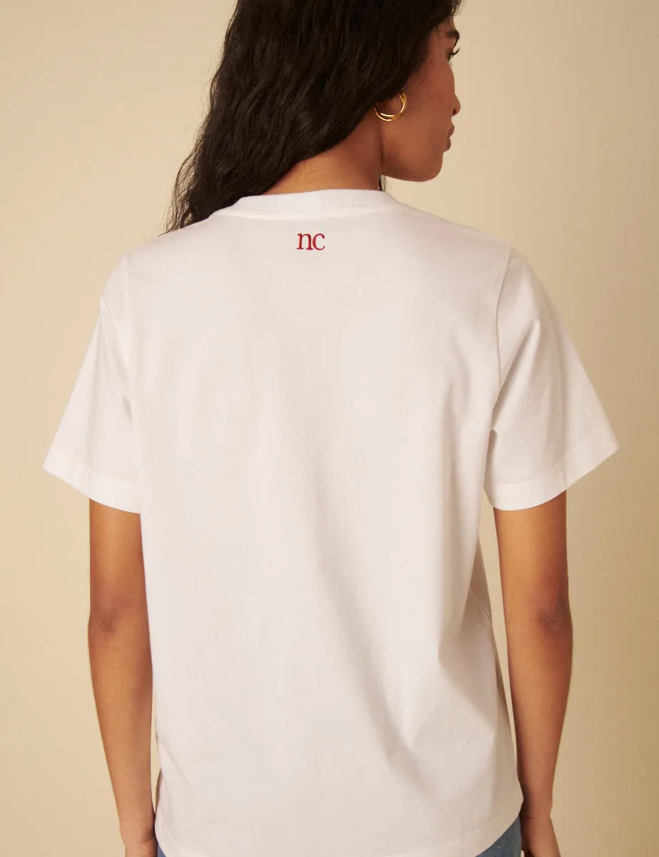 White Cherry Embroidered T-Shirt sold by Nobody's Child product image thumbnail 5