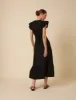 Black Tiered Clara Midi Dress sold by Nobody's Child