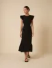 Black Tiered Clara Midi Dress sold by Nobody's Child