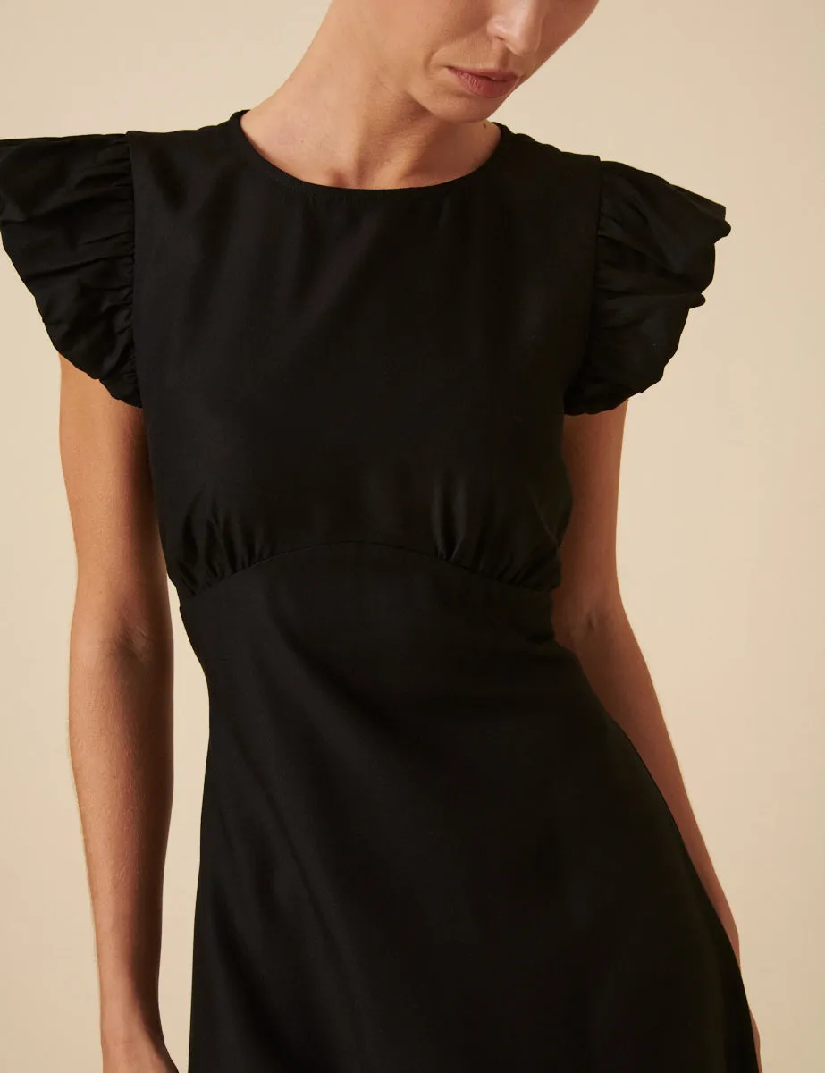 Black Tiered Clara Midi Dress sold by Nobody's Child product image thumbnail 2