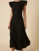 Black Tiered Clara Midi Dress sold by Nobody's Child