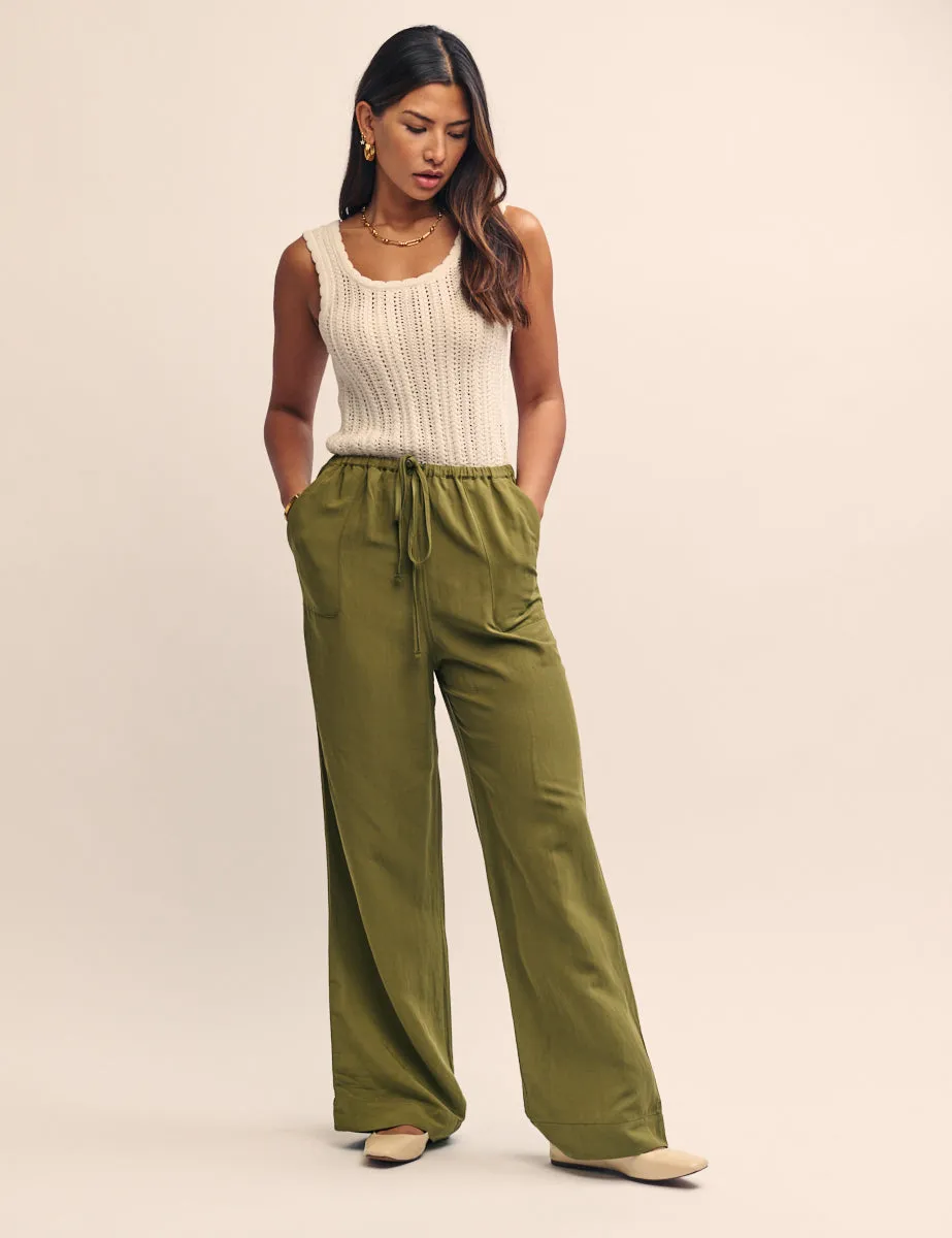 Green Linen-blend Shona Trousers sold by Nobody's Child product image thumbnail 2