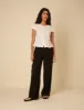 Black Linen-blend Shona Leg Trousers sold by Nobody's Child