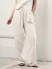 Cream Linen-blend Wide Leg Shona Trousers sold by Nobody's Child