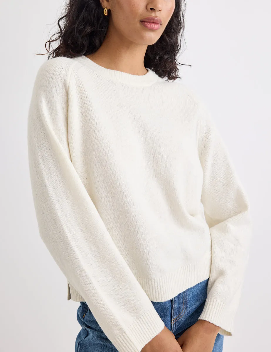 Cream Crew Neck Knitted Jumper sold by Nobody's Child product image thumbnail 4