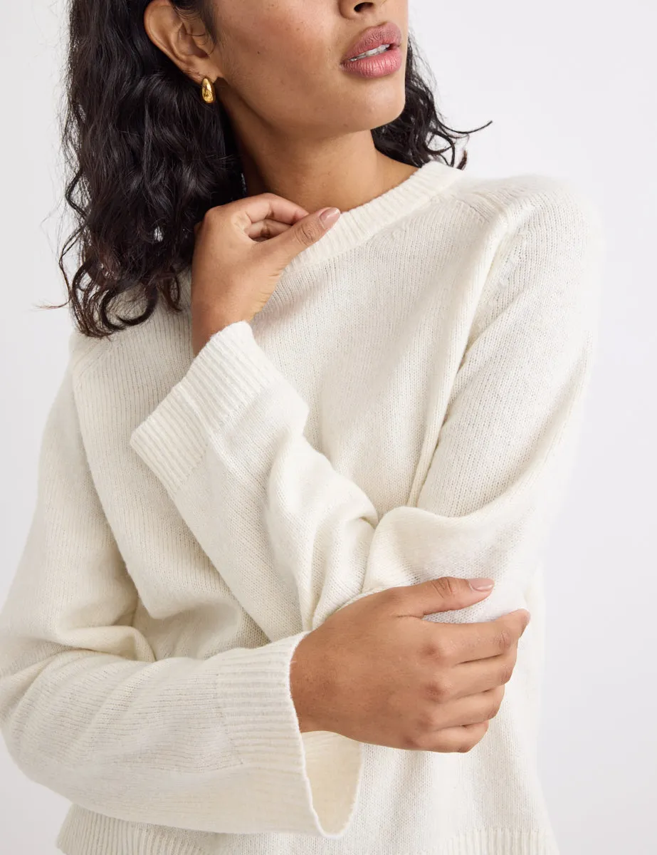 Cream Crew Neck Knitted Jumper sold by Nobody's Child product image thumbnail 2