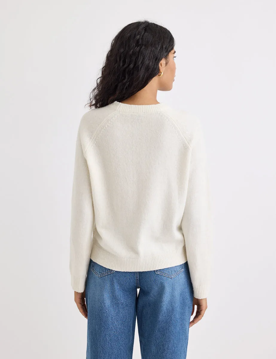 Cream Crew Neck Knitted Jumper sold by Nobody's Child product image thumbnail 5