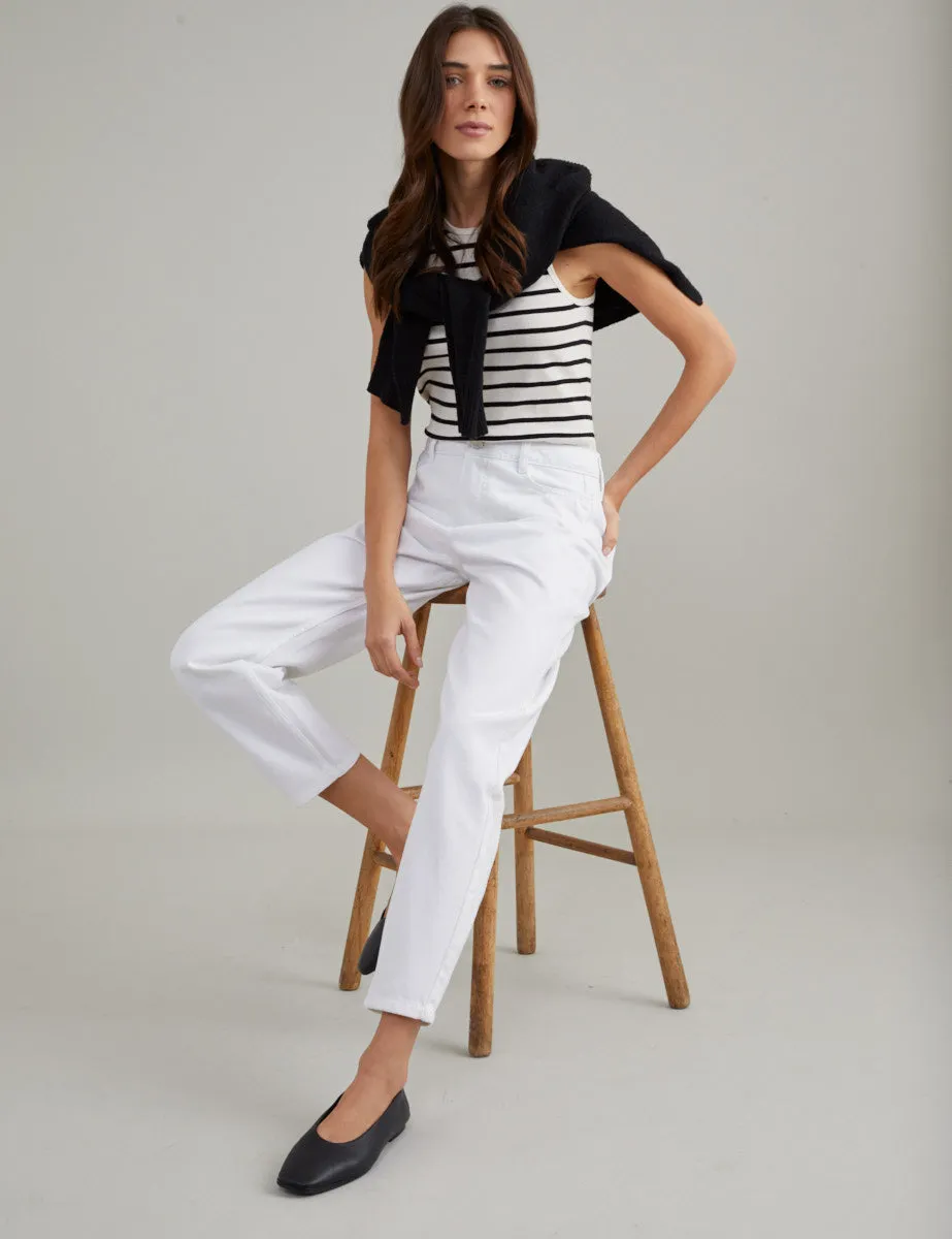 White High Rise Putney Barrel Leg Jeans sold by Nobody's Child product image thumbnail 3