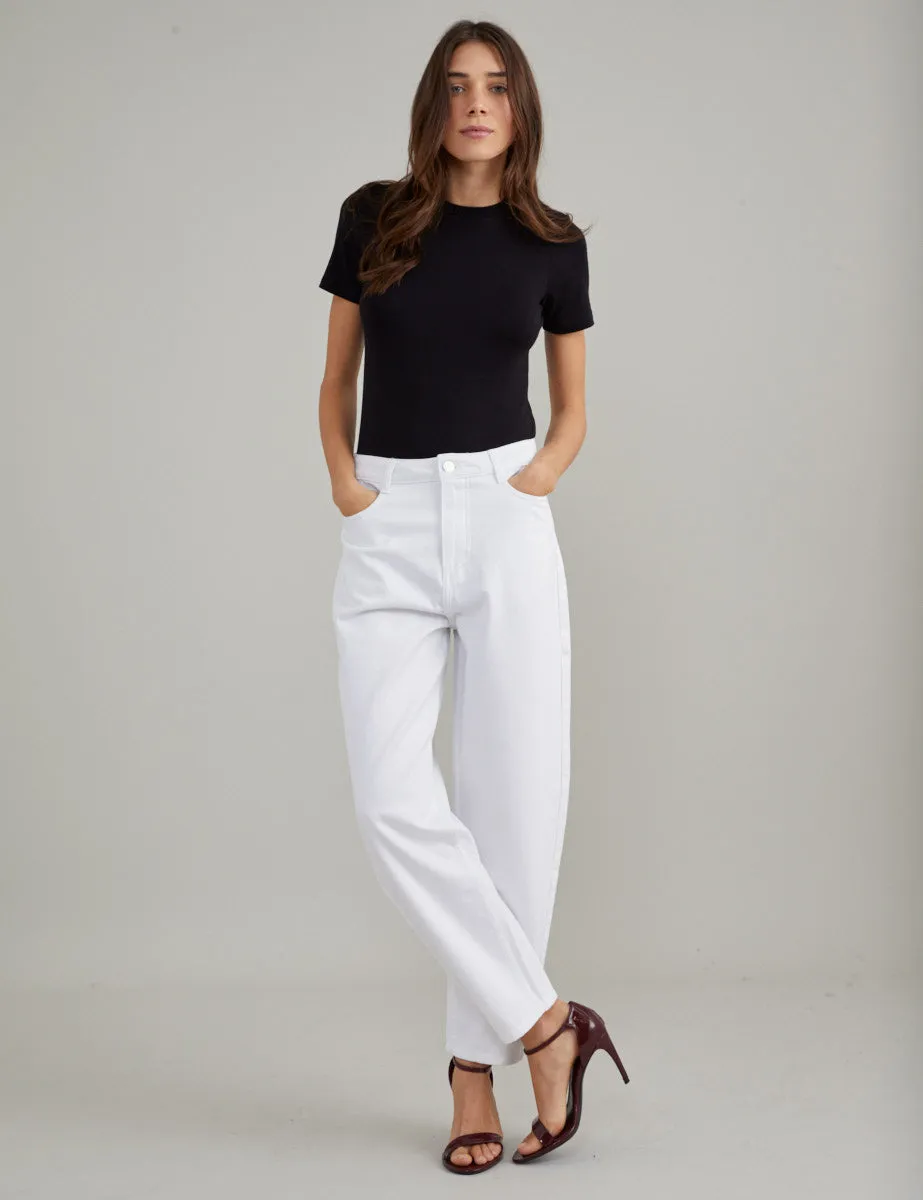 White High Rise Putney Barrel Leg Jeans sold by Nobody's Child product image thumbnail 2