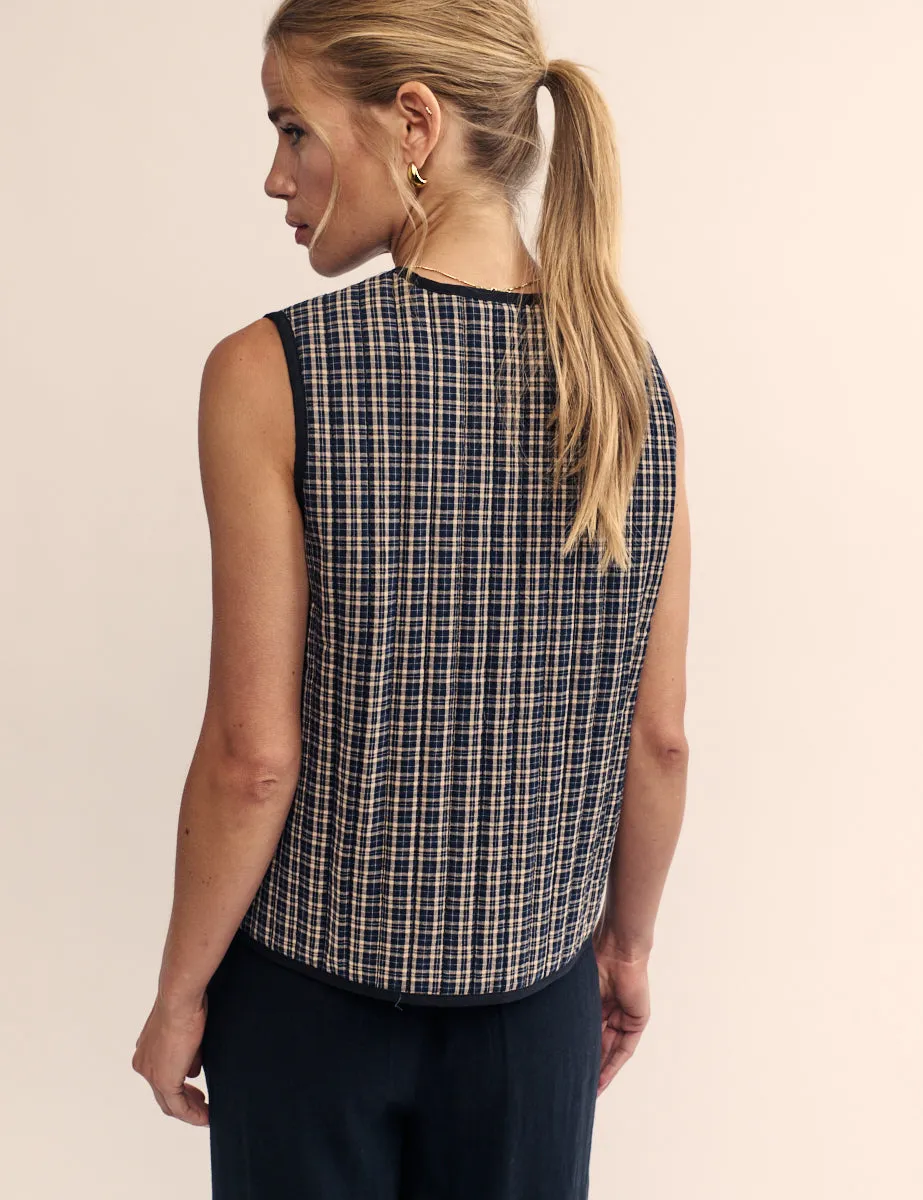 Black Check Tie Front Quilted Gilet sold by Nobody's Child product image thumbnail 5