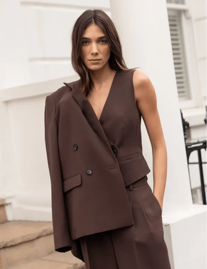 Chocolate Brown Waistcoat sold by Nobody's Child product image thumbnail 2