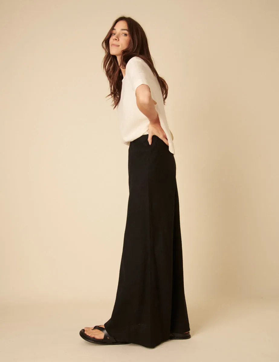 Black Linen-blend Mila Maxi Skirt sold by Nobody's Child product image thumbnail 2