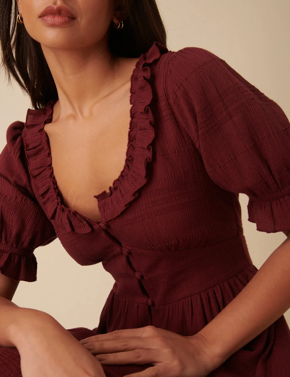 Burgundy Flossie Midi Dress sold by Nobody's Child product image thumbnail 2