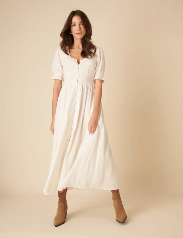 White Flossie Midi Dress sold by Nobody's Child