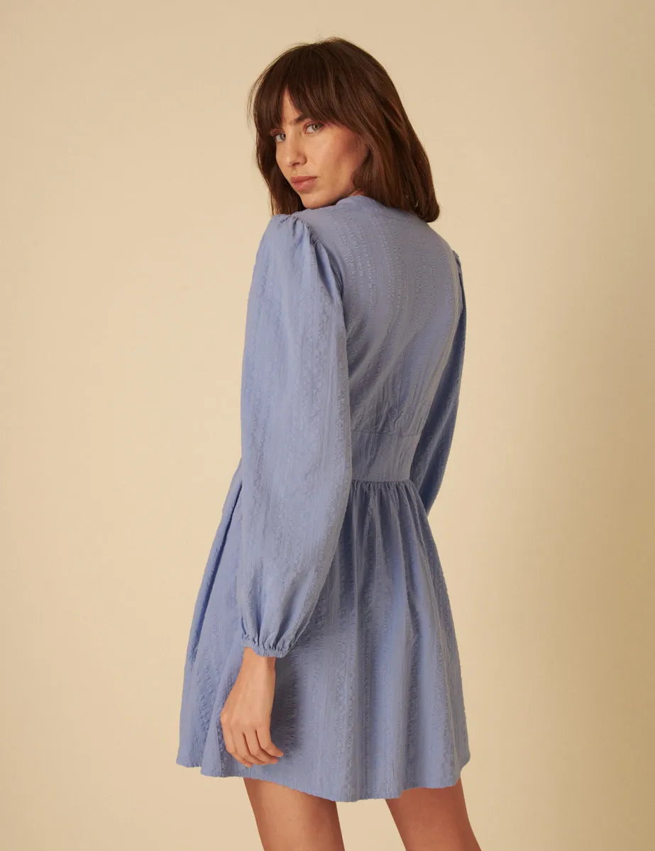 Blue Long Sleeve Starlight Mini Dress sold by Nobody's Child product image thumbnail 4