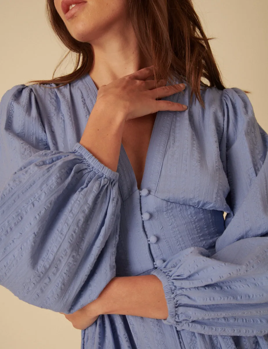 Blue Long Sleeve Starlight Mini Dress sold by Nobody's Child product image thumbnail 2