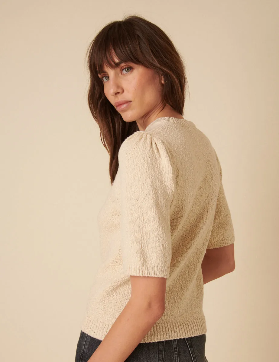 Cream Knitted T-Shirt sold by Nobody's Child product image thumbnail 4