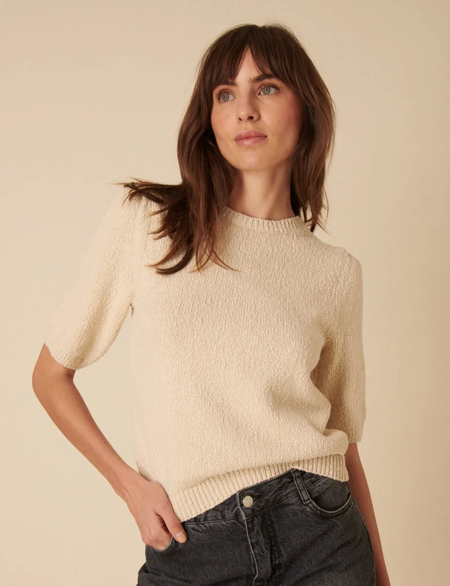 Cream Knitted T-Shirt sold by Nobody's Child product image thumbnail 3