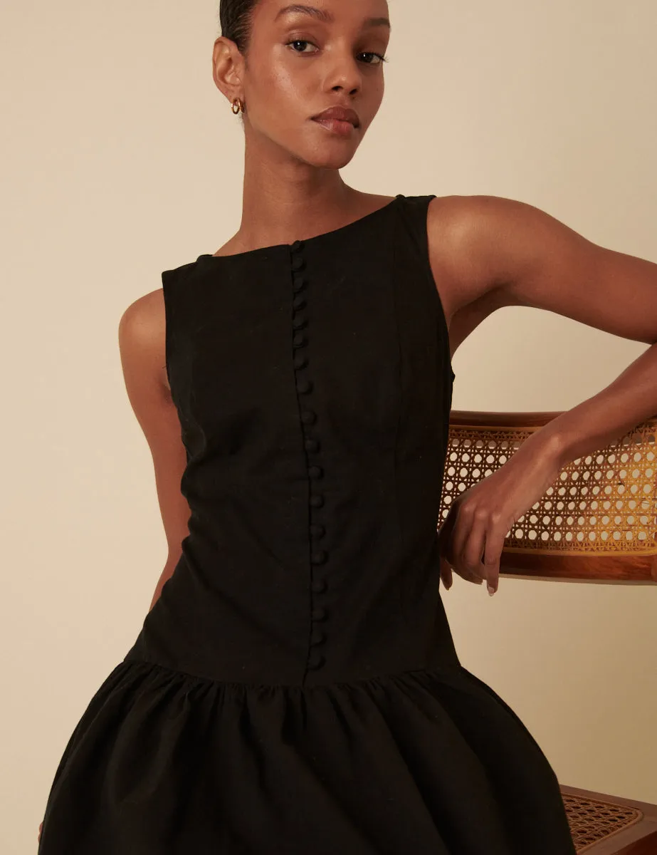 Black Drop Waist Claudia Midi Dress sold by Nobody's Child product image thumbnail 4