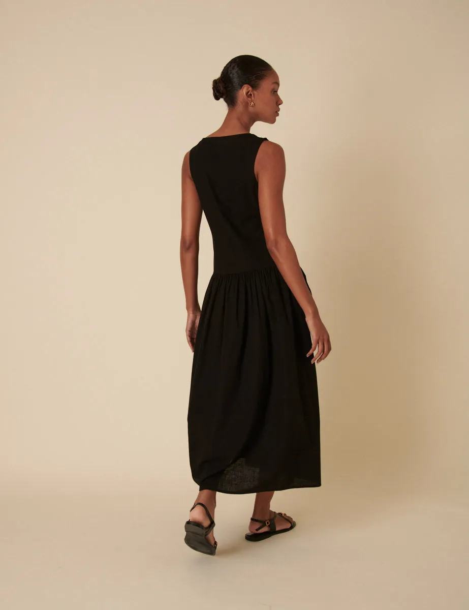Black Drop Waist Claudia Midi Dress sold by Nobody's Child product image thumbnail 5