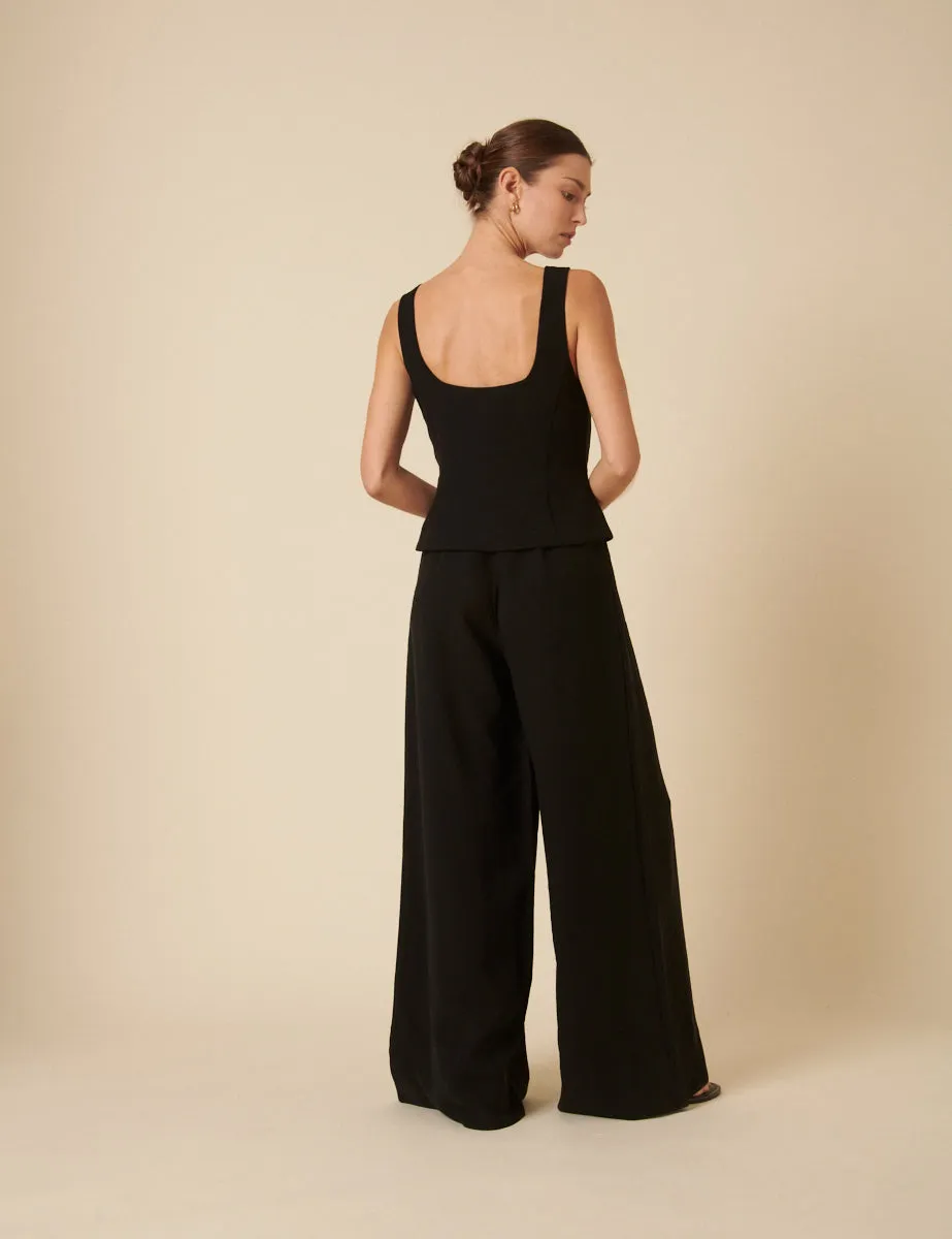Black Square Neck Tailored Jumpsuit sold by Nobody's Child product image thumbnail 4