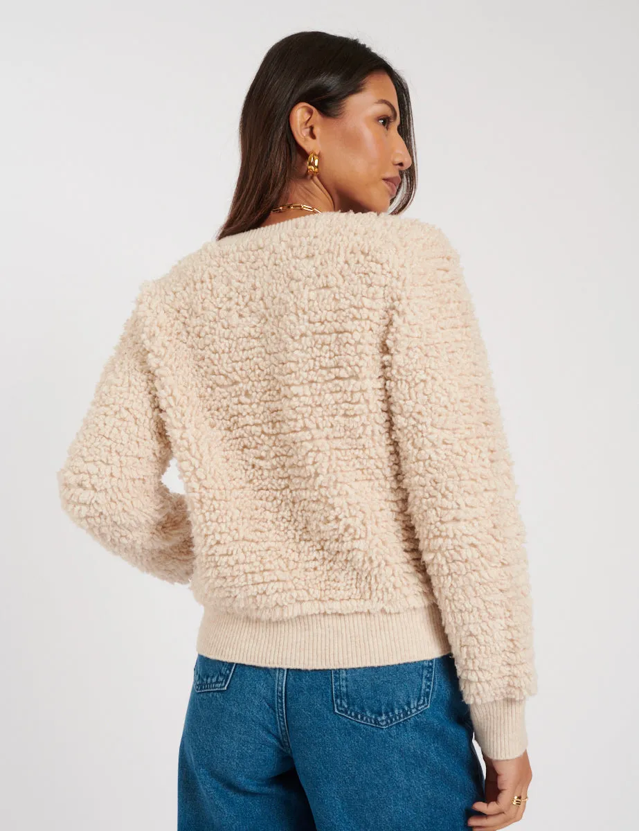 Cream Crew Neck Fringed Cardigan sold by Nobody's Child product image thumbnail 4
