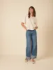 Cream Linen-blend Short-Sleeve Top sold by Nobody's Child
