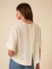 Cream Linen-blend Short-Sleeve Top sold by Nobody's Child