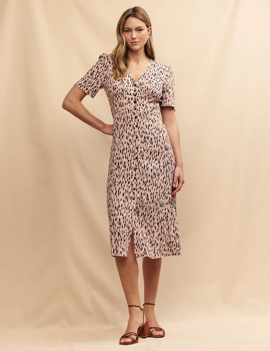 Blush Pink Printed Alexa Midi Tea Dress sold by Nobody's Child