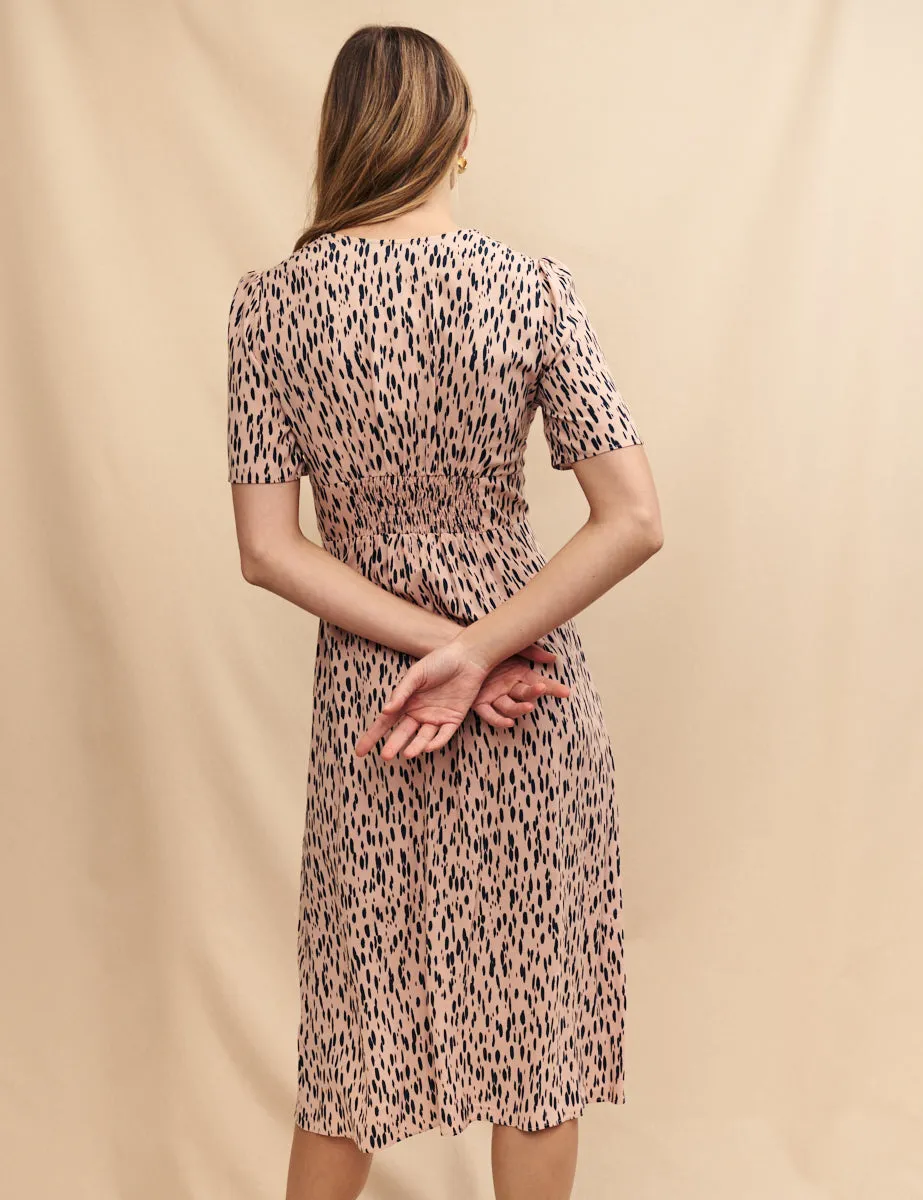 Blush Pink Printed Alexa Midi Tea Dress sold by Nobody's Child product image thumbnail 4
