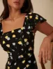 Black Floral Elsie Midi Dress sold by Nobody's Child