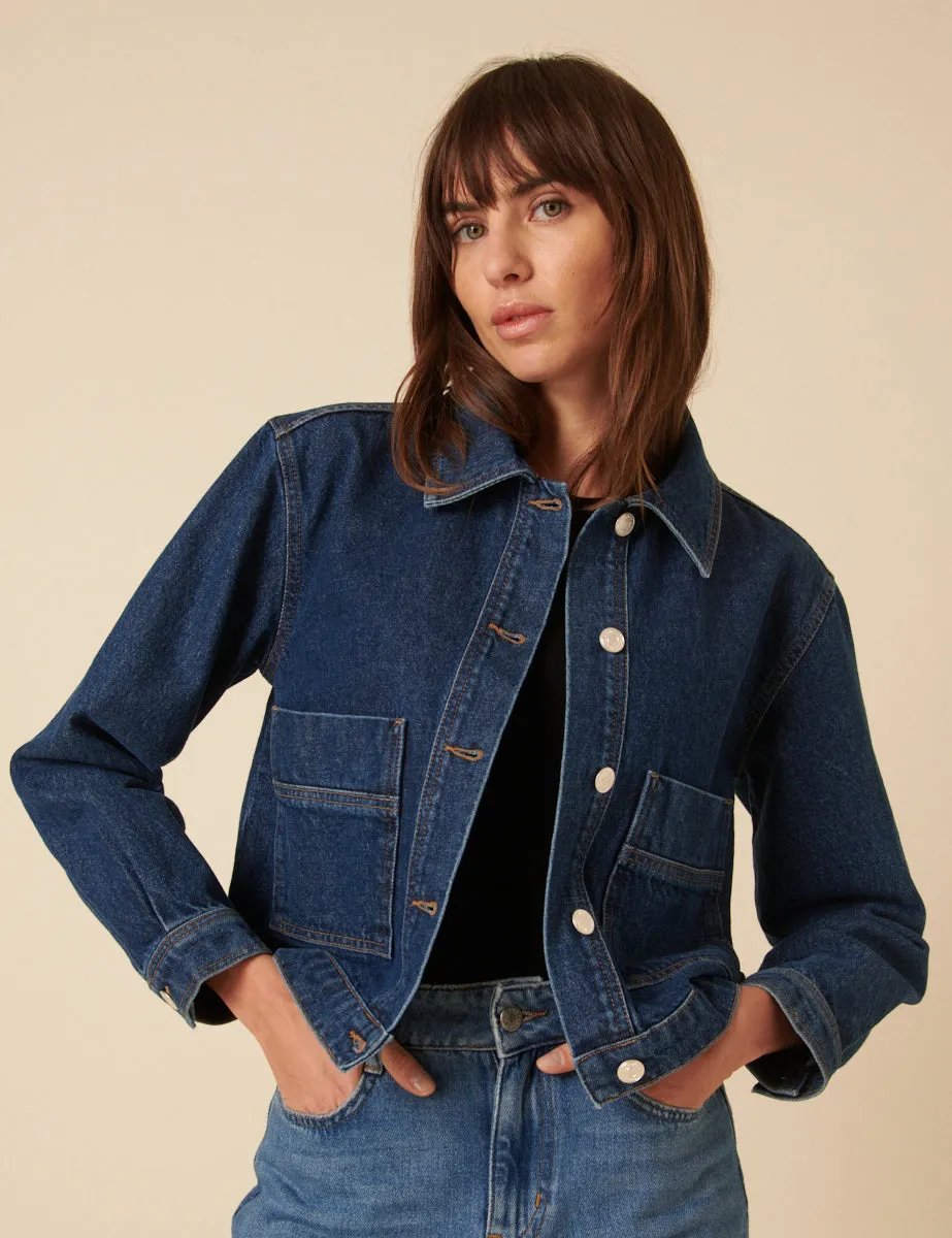 Blue Boxy Denim Jacket sold by Nobody's Child