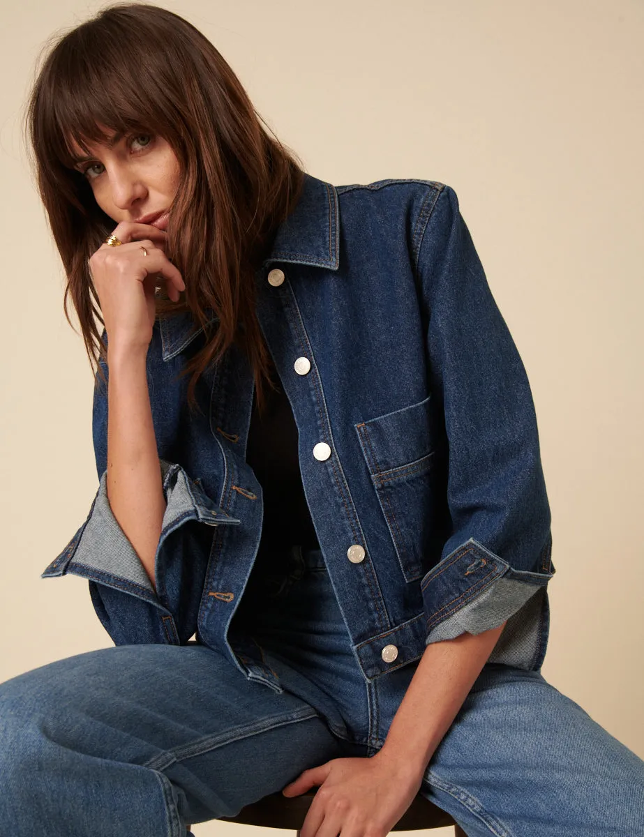 Blue Boxy Denim Jacket sold by Nobody's Child product image thumbnail 2