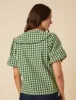 Green Gingham Short Sleeve Birdie Blouse sold by Nobody's Child