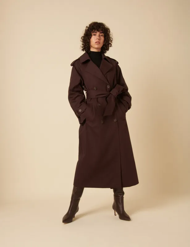 Brown Double Breasted Trench Coat sold by Nobody's Child