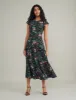 Black Ditsy Floral Seren Midi Dress sold by Nobody's Child