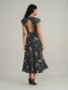 Black Ditsy Floral Seren Midi Dress sold by Nobody's Child