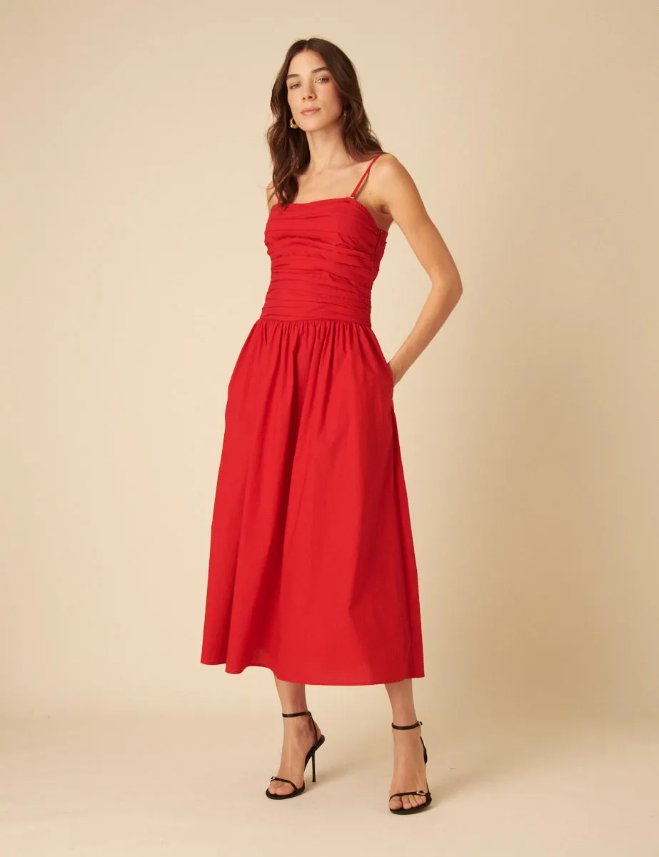 Red Bandeau Felicity Midi Dress sold by Nobody's Child product image thumbnail 2