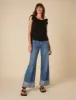 Black Linen-blend Tie Shoulder Swing Top sold by Nobody's Child