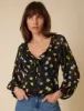 Black Floral Printed Blouse sold by Nobody's Child