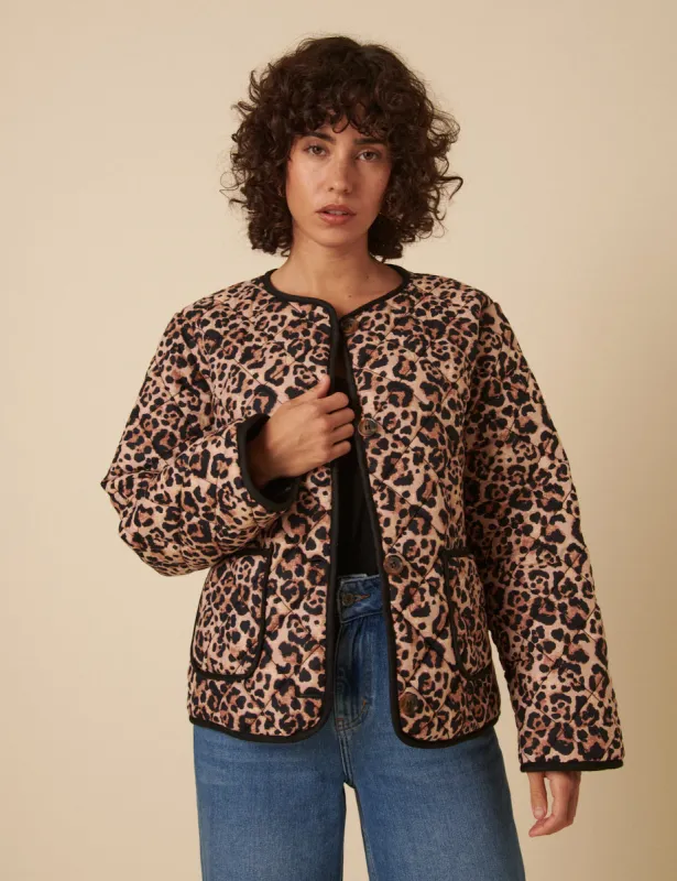 Leopard Print Quilted Jacket sold by Nobody's Child