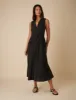 Black Pinstripe Sleeveless Starlight Midi Dress sold by Nobody's Child