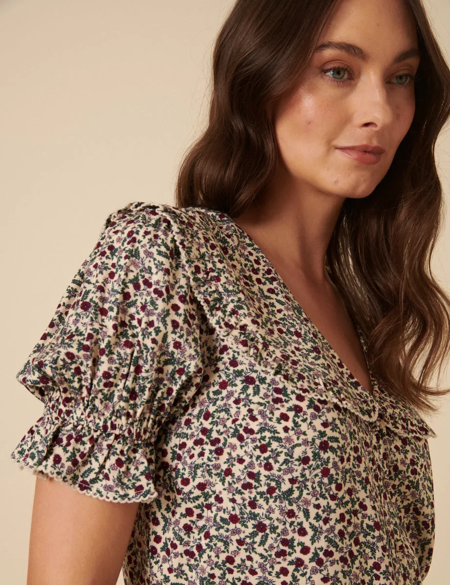 Ditsy Floral Short Sleeve Emmie Blouse sold by Nobody's Child product image thumbnail 3