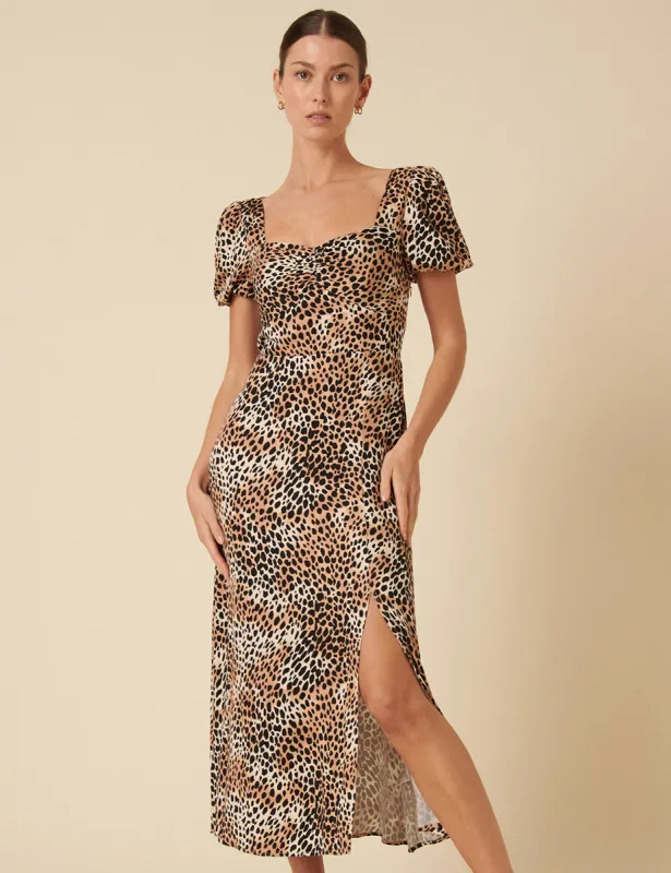 Leopard Print Mimi Midi Dress sold by Nobody's Child