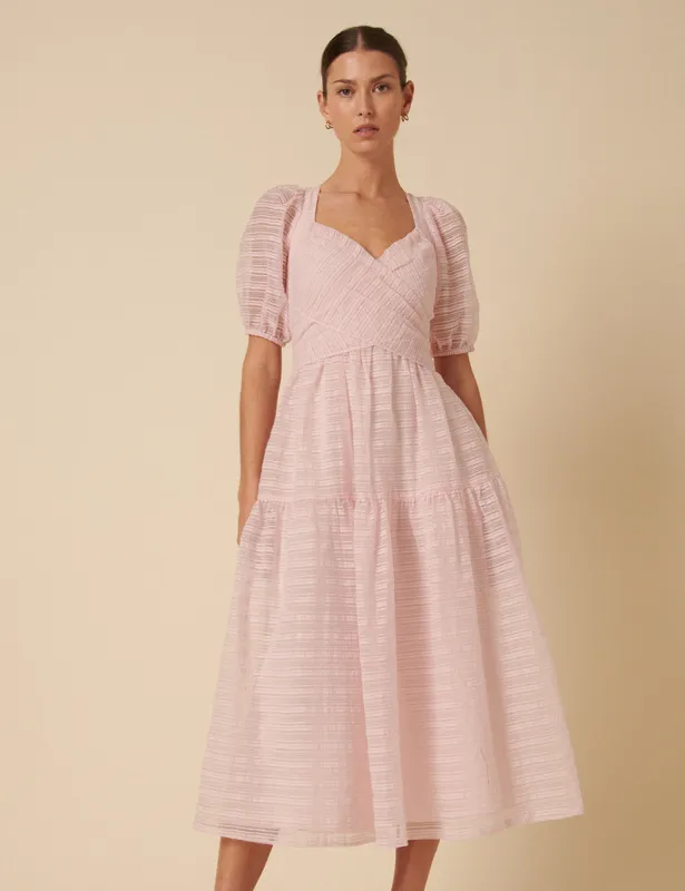 Pink Organza Sadie Midi Dress sold by Nobody's Child