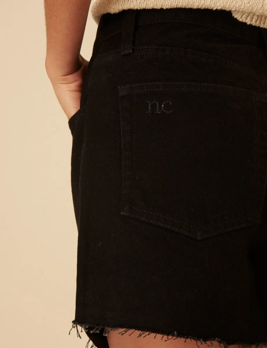 Black Denim A-line Shorts sold by Nobody's Child product image thumbnail 2