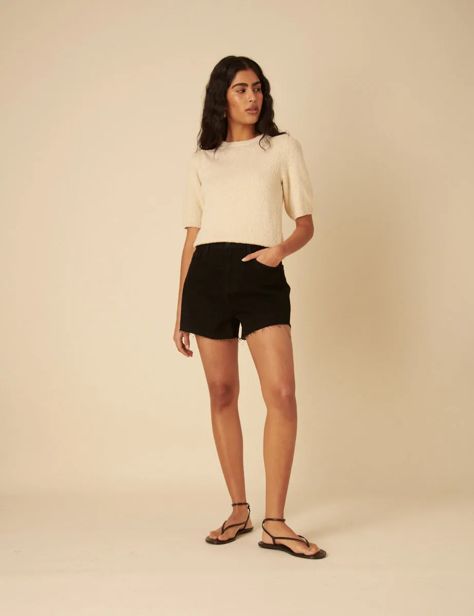 Black Denim A-line Shorts sold by Nobody's Child product image thumbnail 3