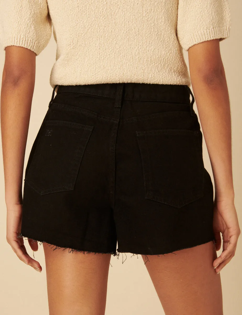Black Denim A-line Shorts sold by Nobody's Child product image thumbnail 4