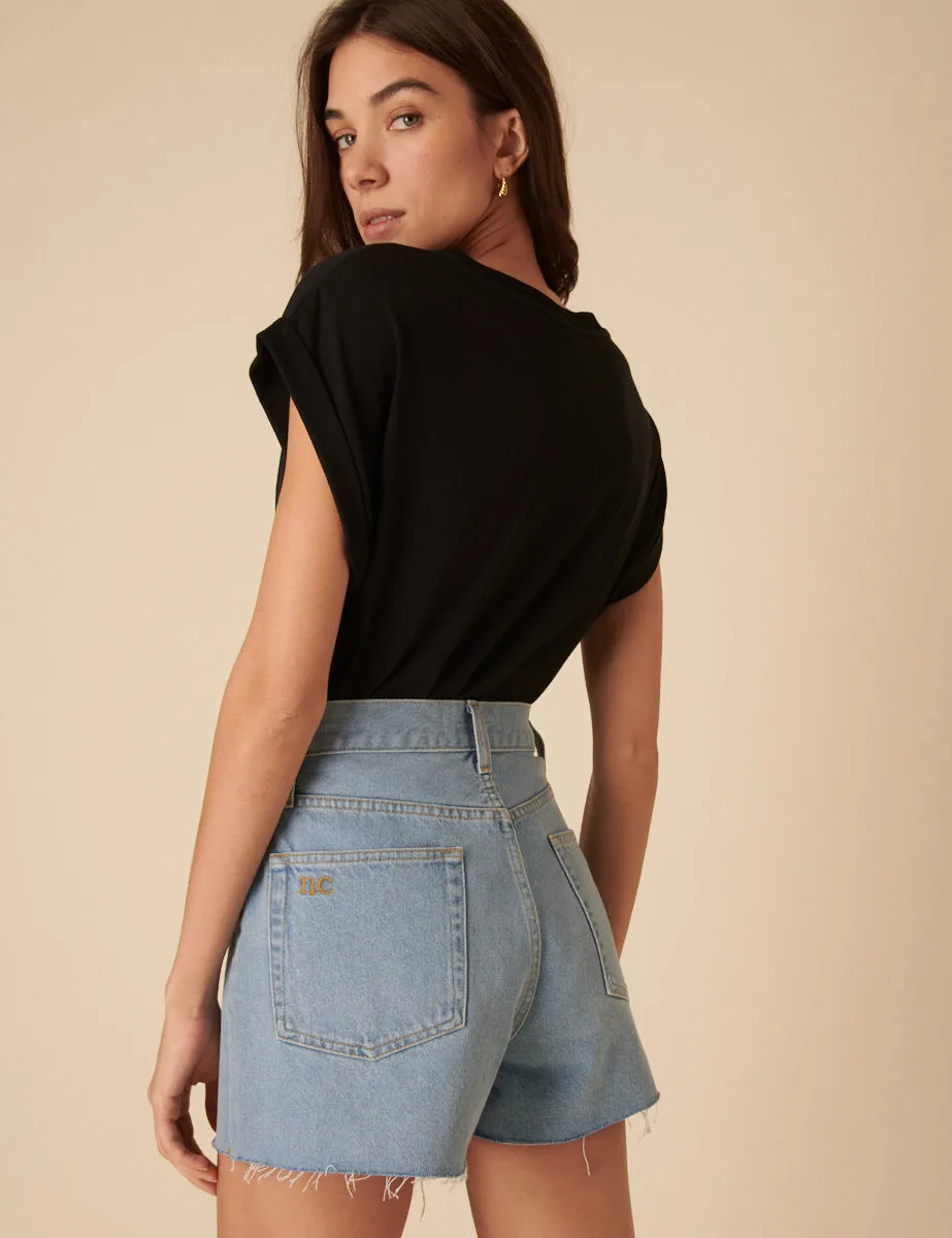 Light Blue Denim A-line Shorts sold by Nobody's Child product image thumbnail 4