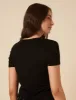 Black Short Sleeve Jersey Top sold by Nobody's Child